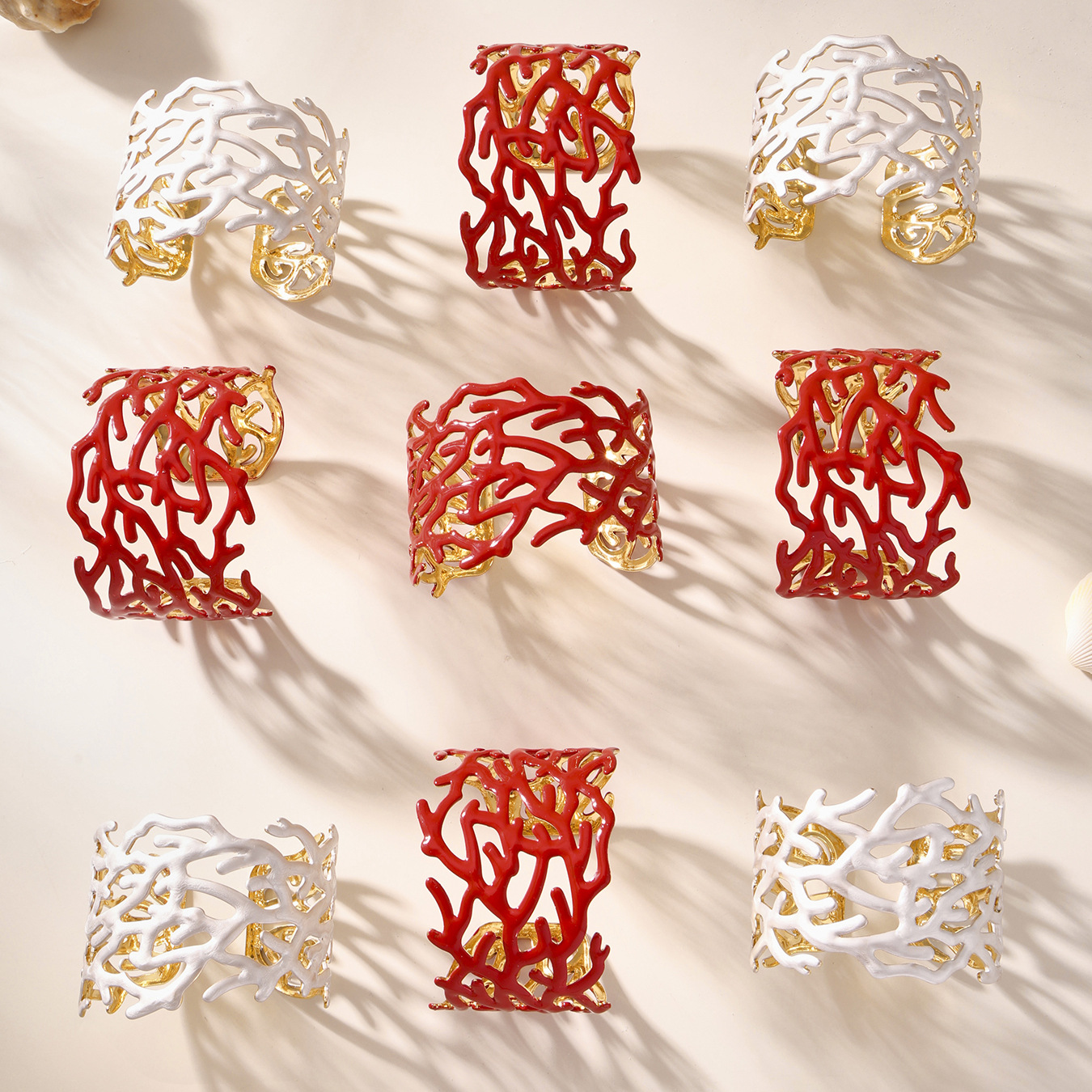 1 Piece Classic Coral Stainless Steel Gold Color Women's Bangles Picture6