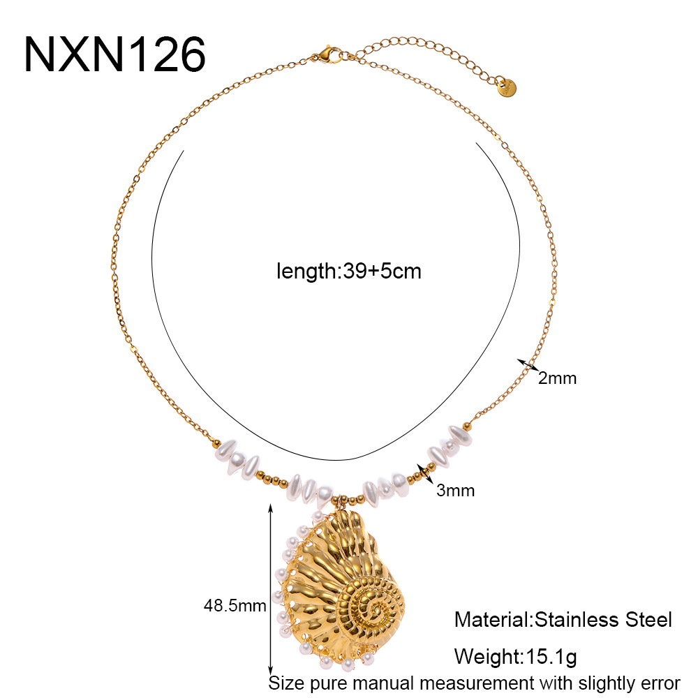 1 Piece Romantic Series Vacation  Stainless Steel Women's Pendant Necklaces h5 