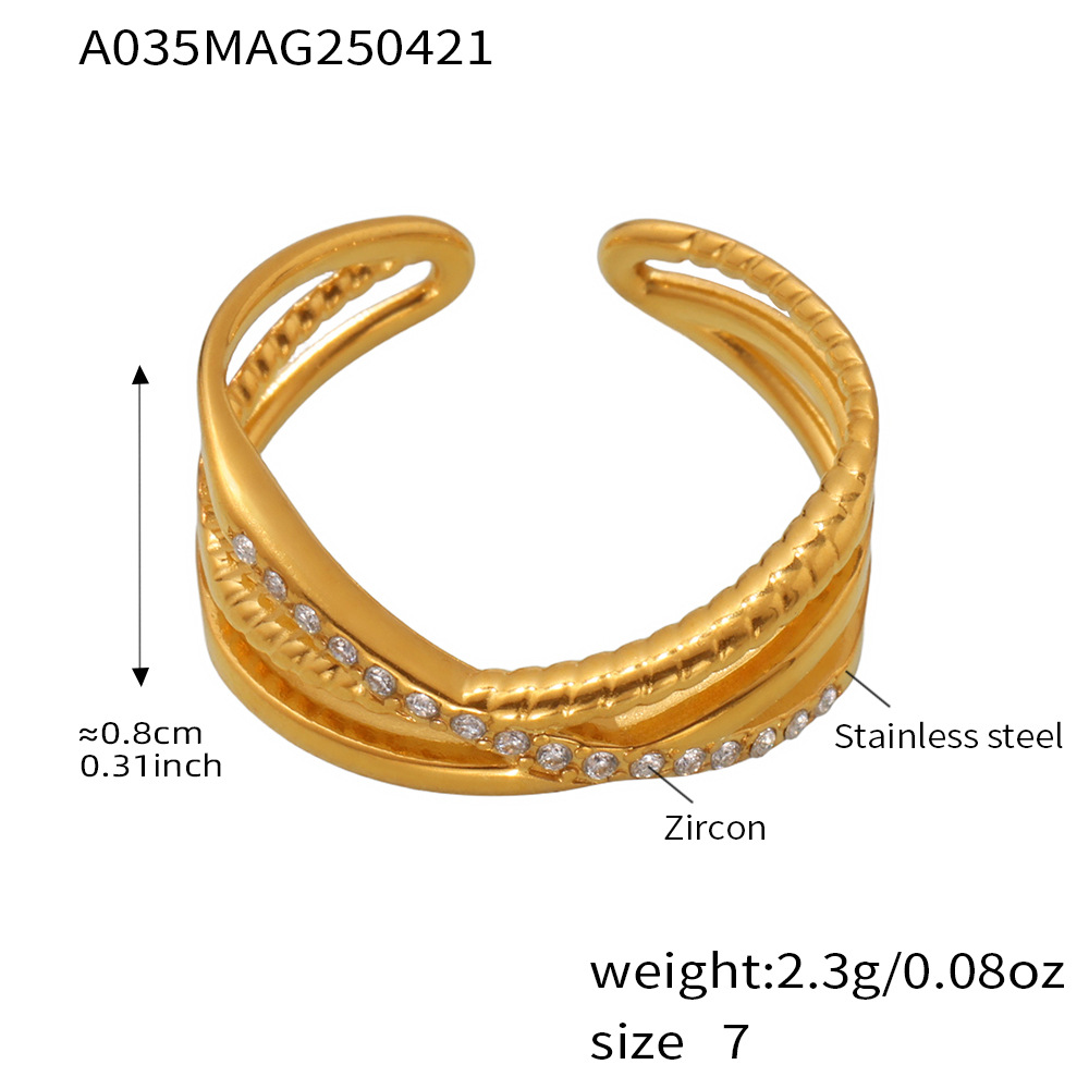 A035-Gold 5A Zircon Ring/No.7 Picture9