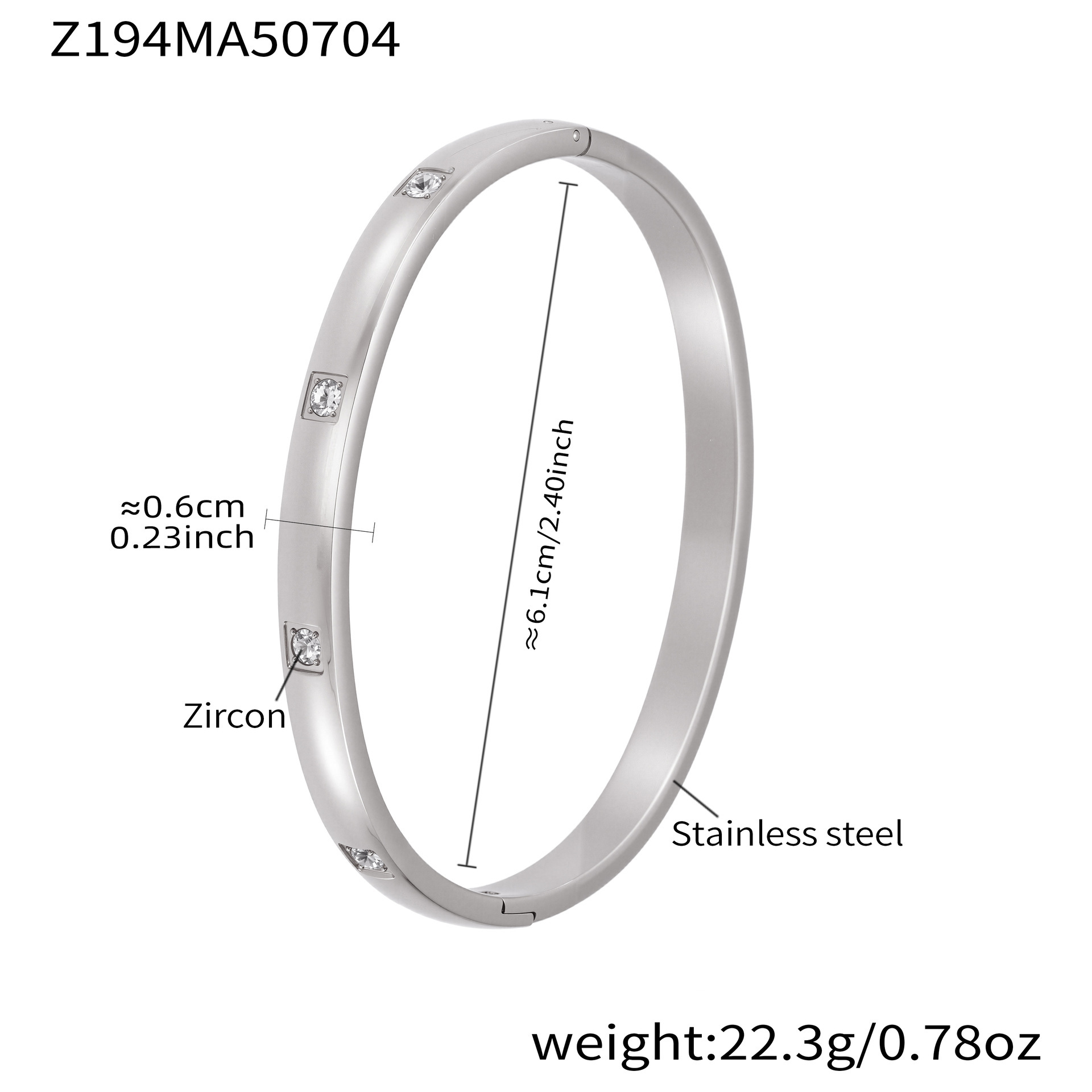 Z194-Steel Color Zircon Bracelet Picture8