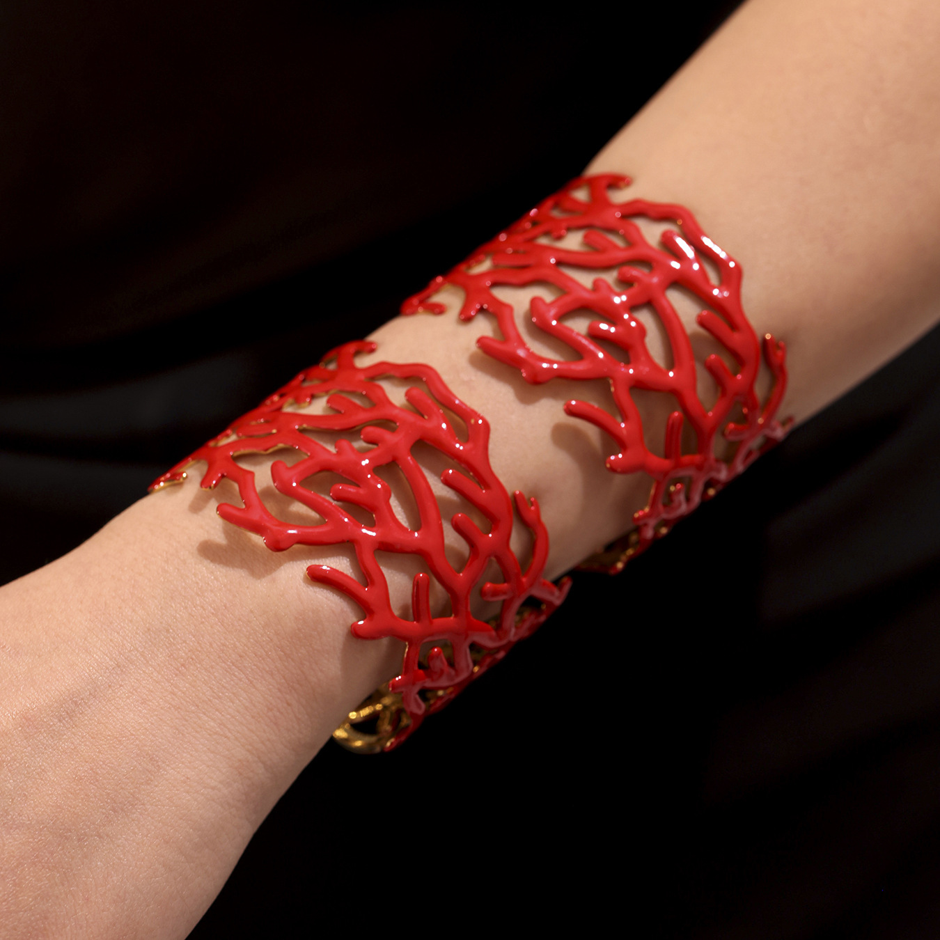 1 Piece Classic Coral Stainless Steel Gold Color Women's Bangles h5 Picture3