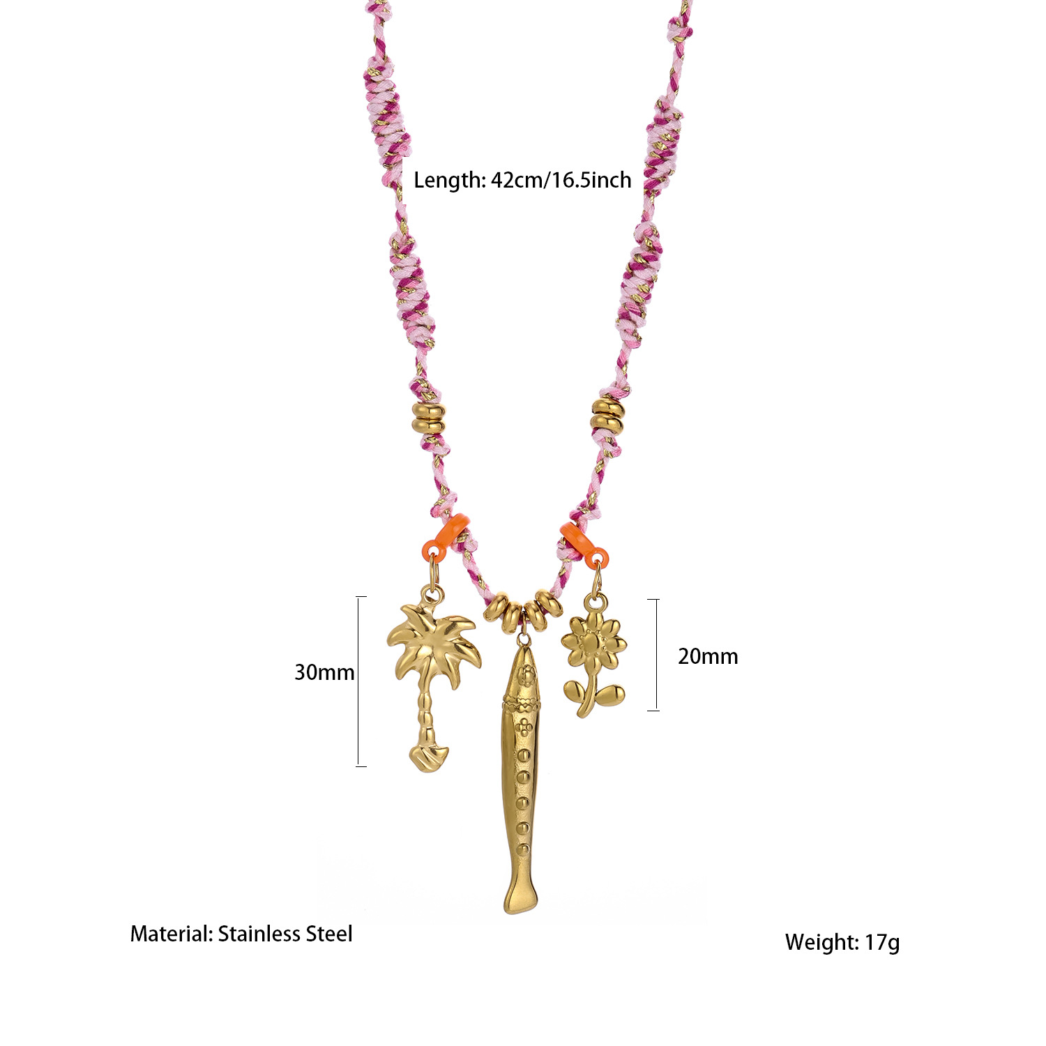 1 Piece Exqusite Fish Stainless Steel Gold Color Women's Pendant Necklaces h5 