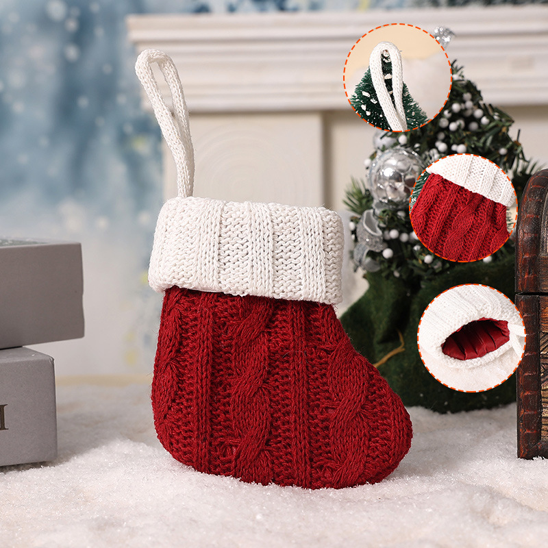1 Piece Cute Christmas Tree Decorative Stocking Picture3