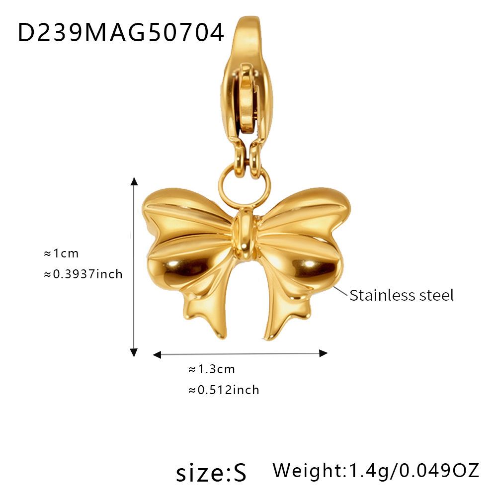 D239-Gold bow pendant 2 pieces Picture5