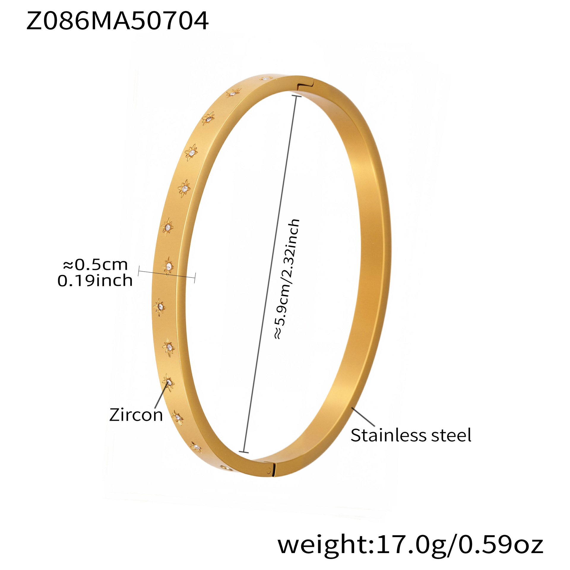 Z086-Gold Zircon Bracelet Picture5