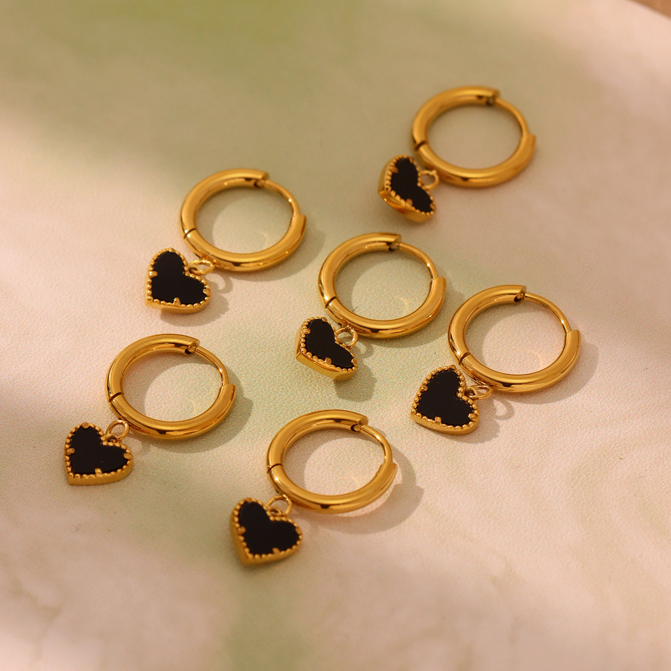 1 Pair Romantic Series Agate Stainless Steel Gold Color Women's Drop Earrings Picture4