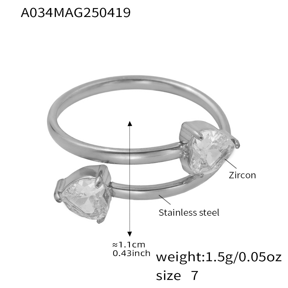 A034-Steel 5A Zirconia Ring/No.7 Picture12