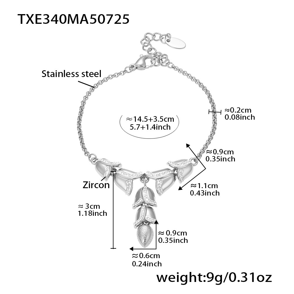 TXE340-Bracciale con campanello in acciaio 14,5+3,5 cm Immagine4