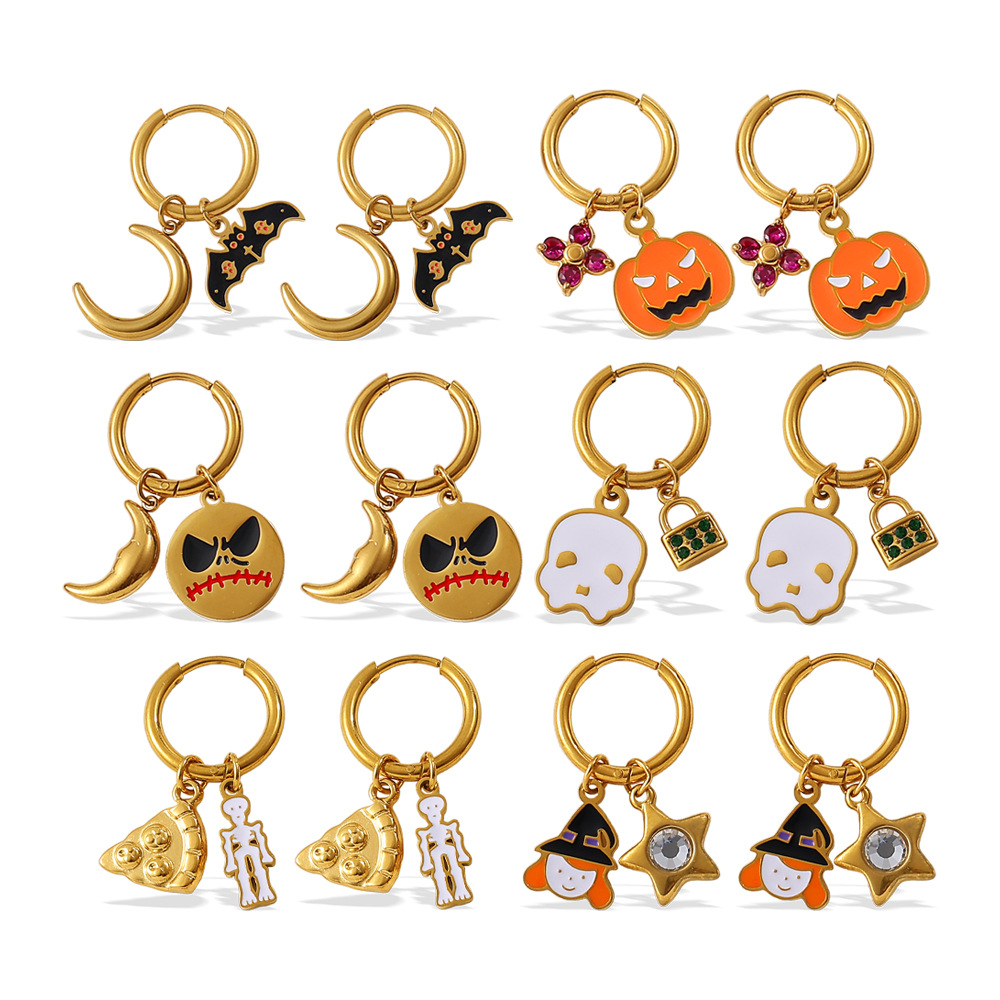 1 Pair Halloween Stainless Steel Drop Earrings Picture4