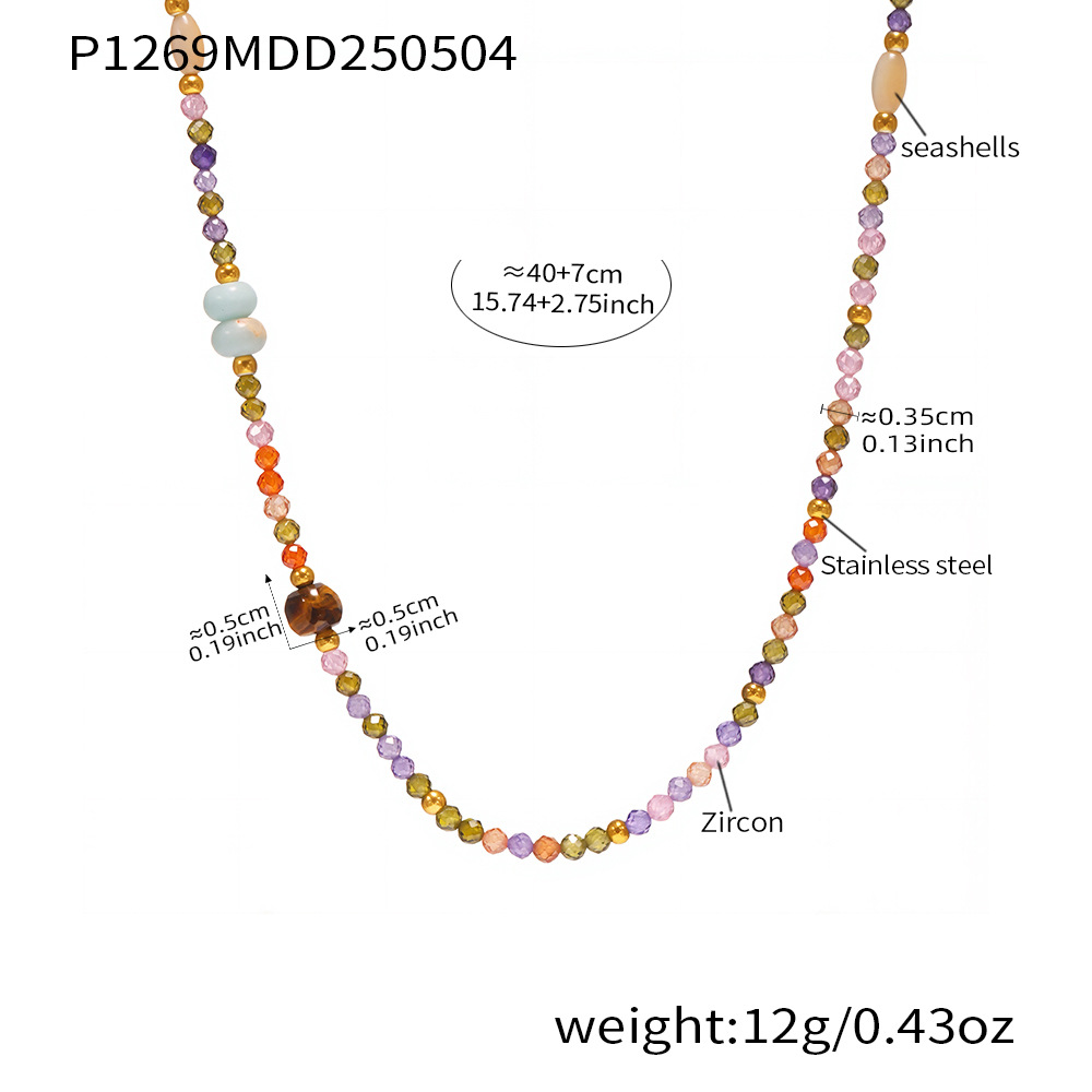 1 Piece Series Colorful Beads Natural Stones Women's Beaded Necklaces Picture2