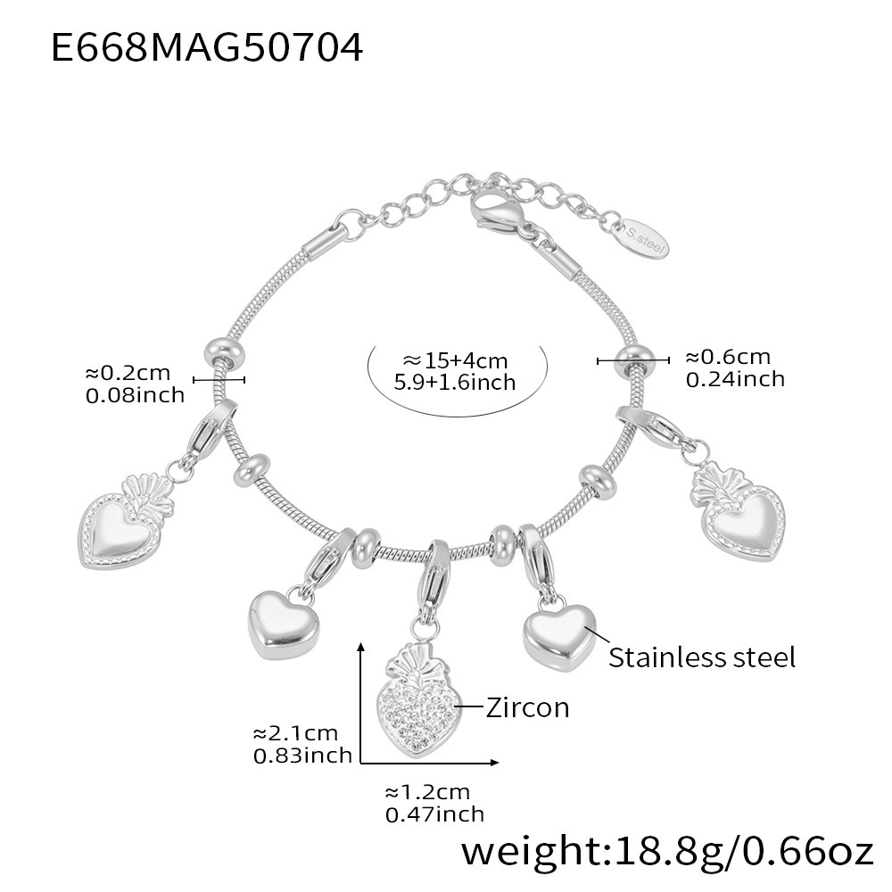 E668-Steel DIY Love Bracelet 15+4cm Picture24