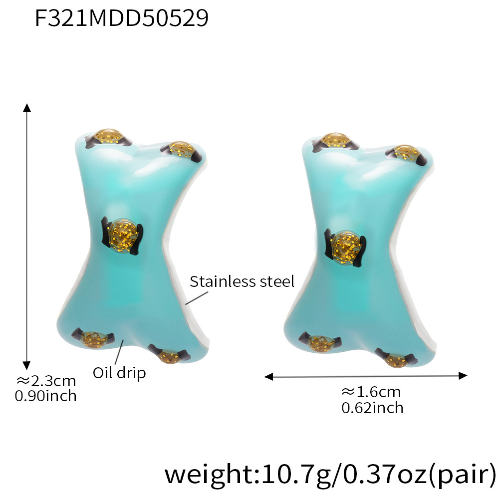 F321-Steel Mint Green Earrings Picture4