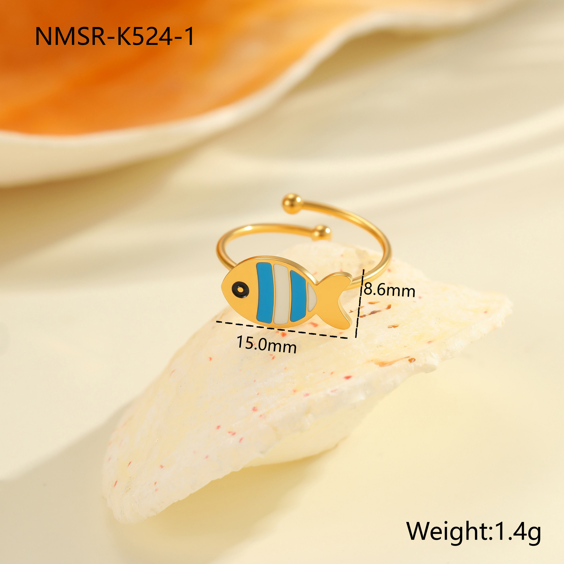 NMSR-K524-1 Blue Fish Ring/One Size Picture7