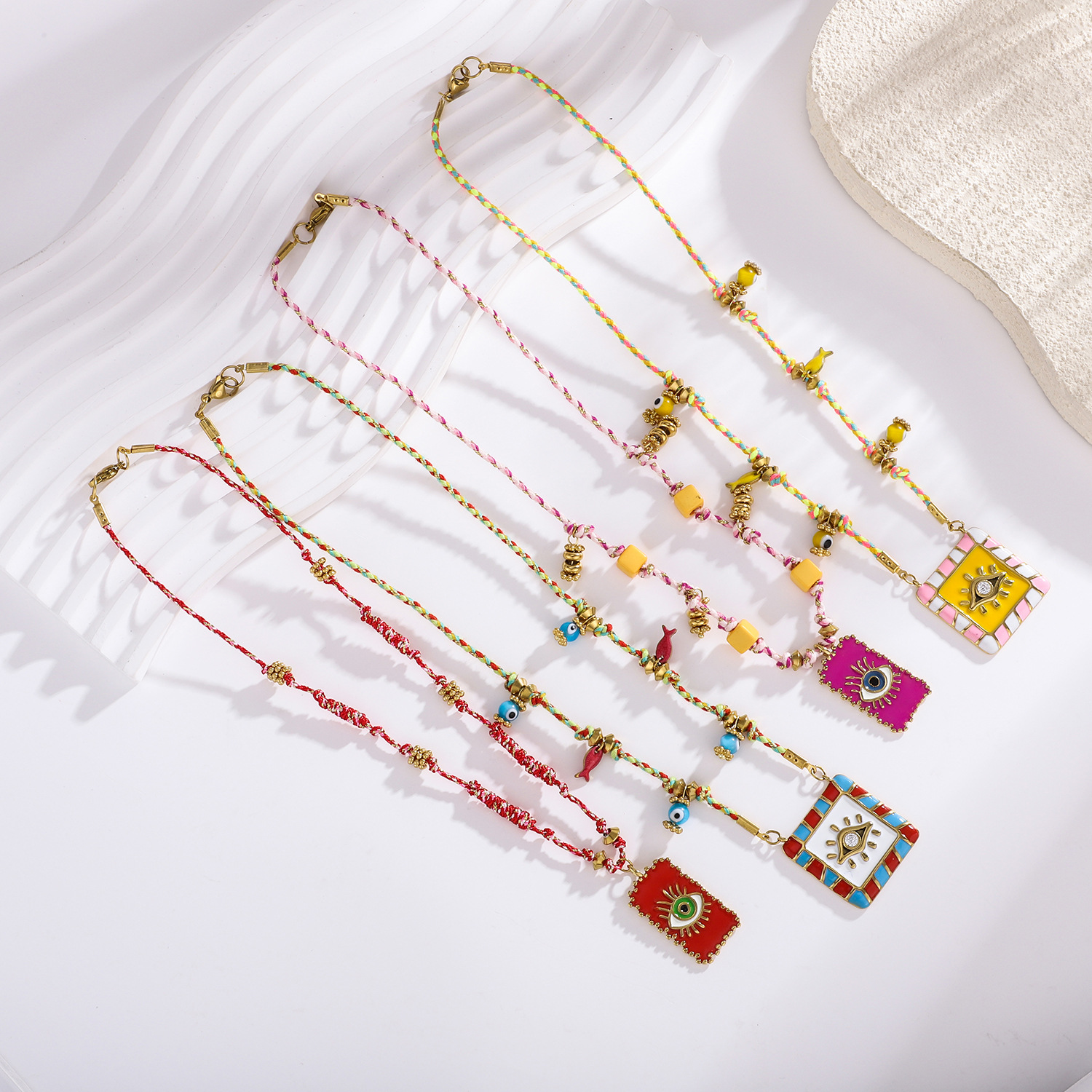 1 Piece Luxurious Devil's Eye Stainless Steel Gold Color Women's Pendant Necklaces h5 Picture4