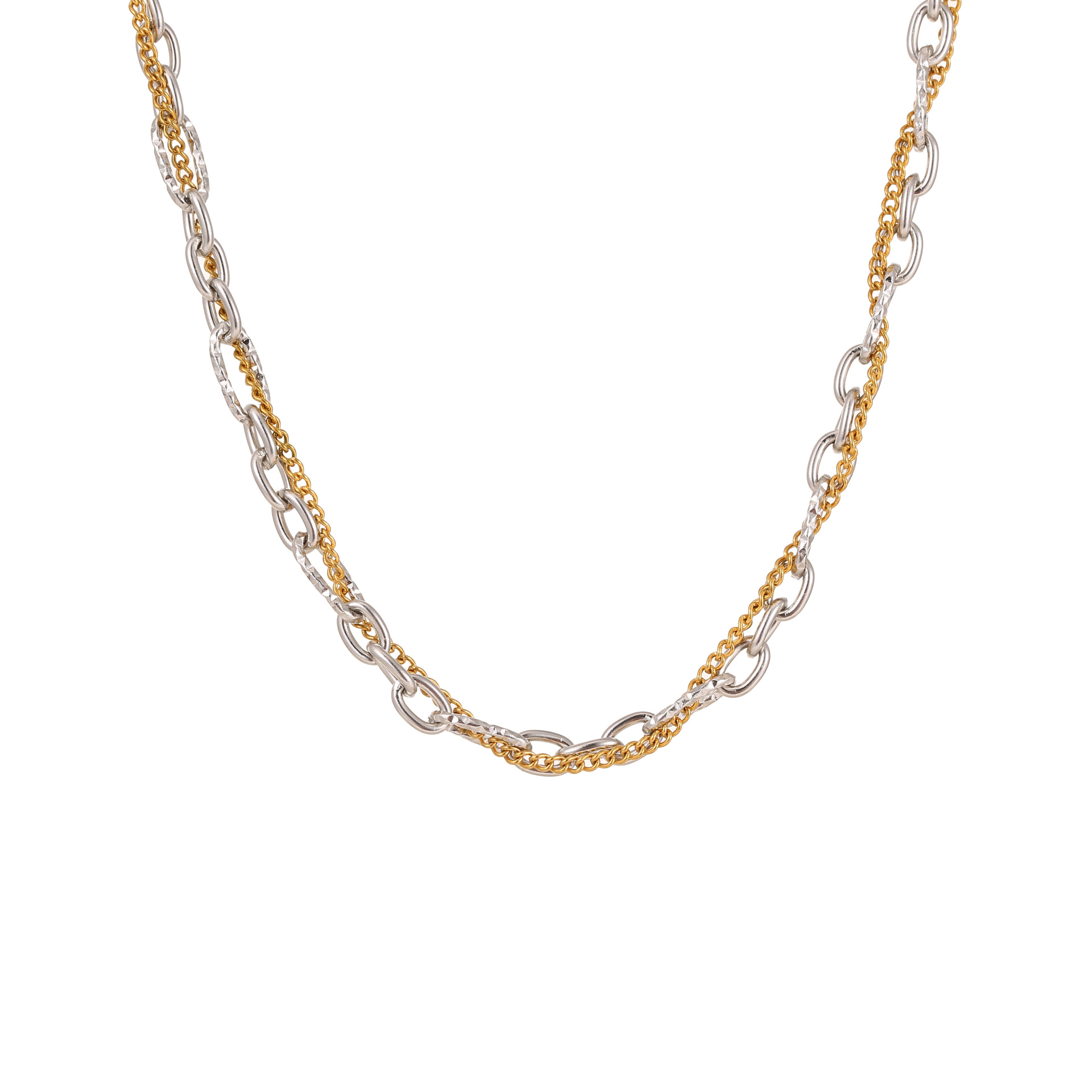 1 Piece  Daily Mixed Color Chain Stainless Steel  Women's Chain Necklaces Picture3