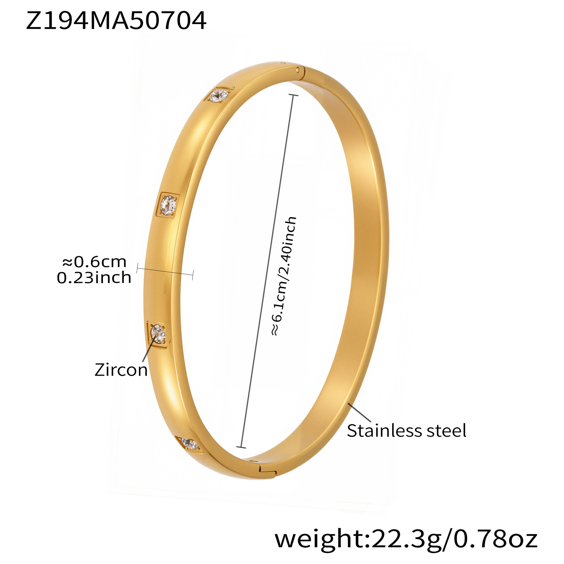 Z194-Gold Zircon Bracelet Picture7
