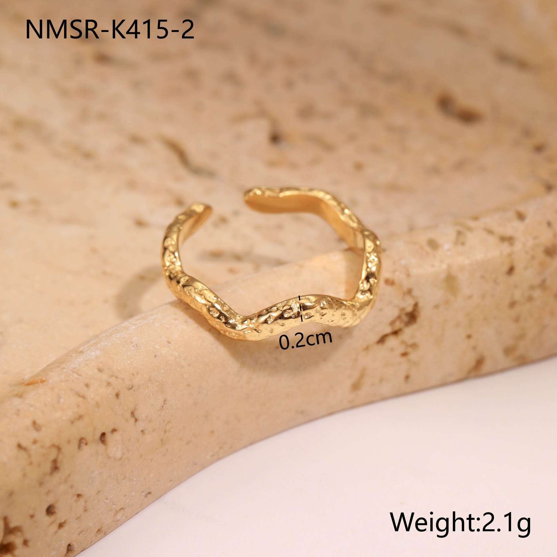 NMSR-K415-2 Gold Wave Ring/One Size Picture3