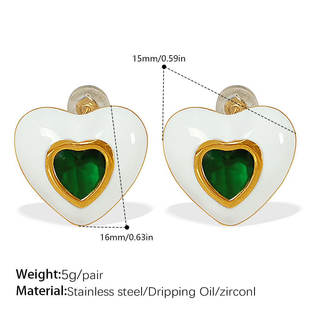 EH129G Green Zirconium Earrings Picture4