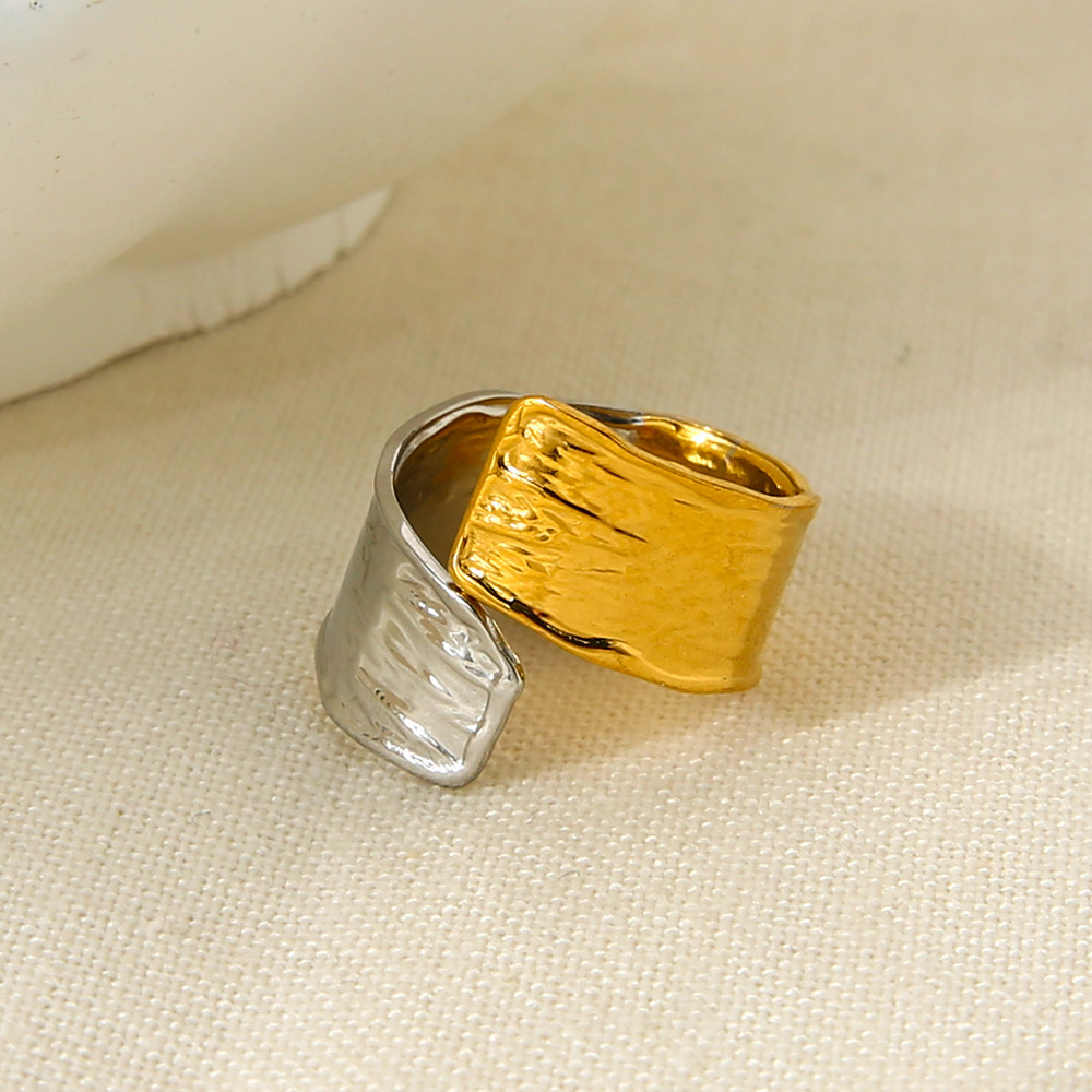 Set di 1 anello da donna in acciaio inossidabile con patchwork a forma di cuore retrò di lusso h5 Immagine4