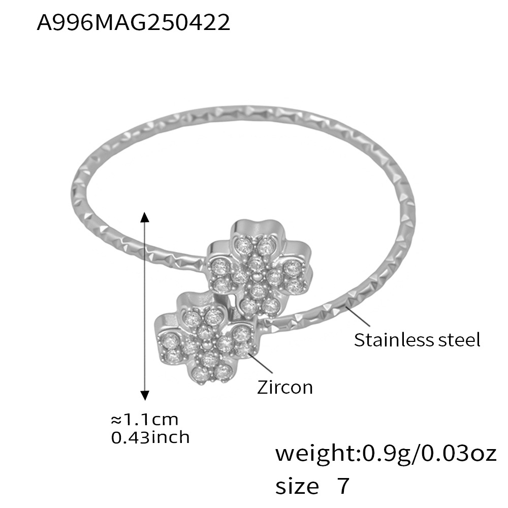 A996-Steel 5A Zirconia Ring/No.7 Picture6