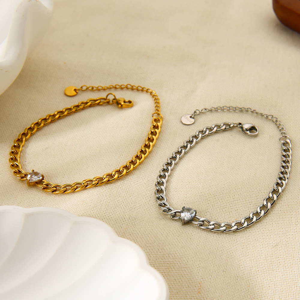 1 Piece Simple Daily Droplet Chain Stainless Steel Chain Bracelets 2