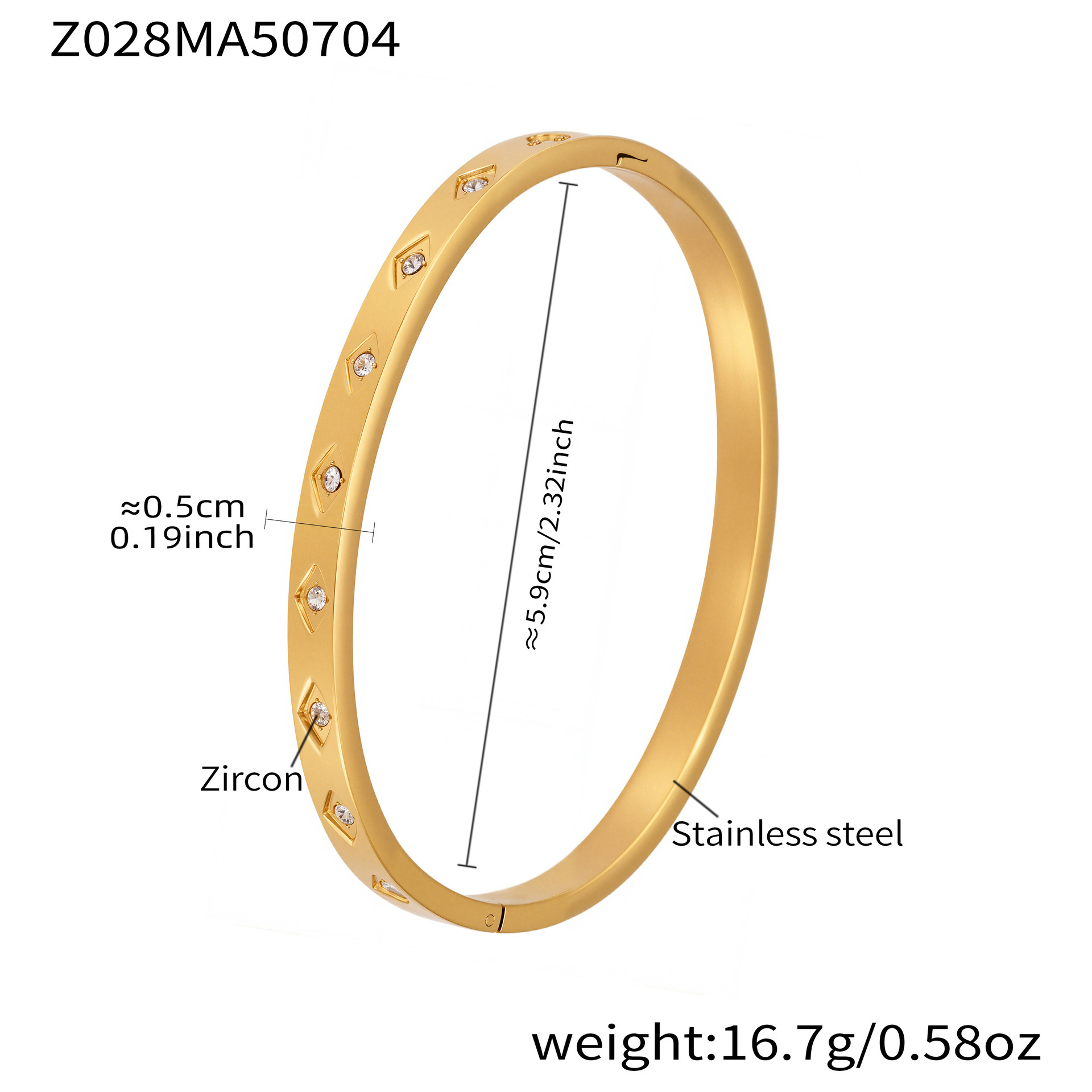 Z028-Gold Zircon Bracelet Picture3