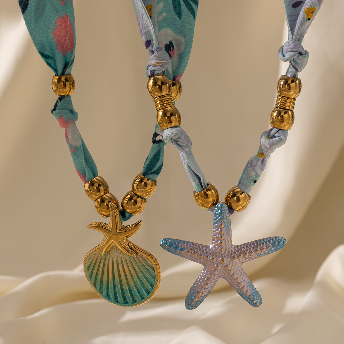 Collier avec pendentif en forme d&#39;étoile de mer en acier inoxydable doré, 1 pièce h5 Image3