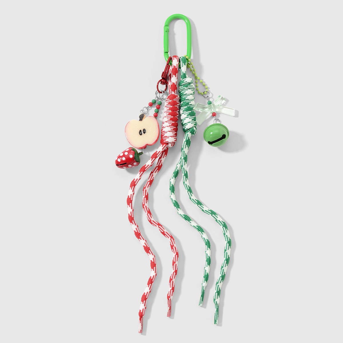 1 multi-color strawberry bell apple keychain 