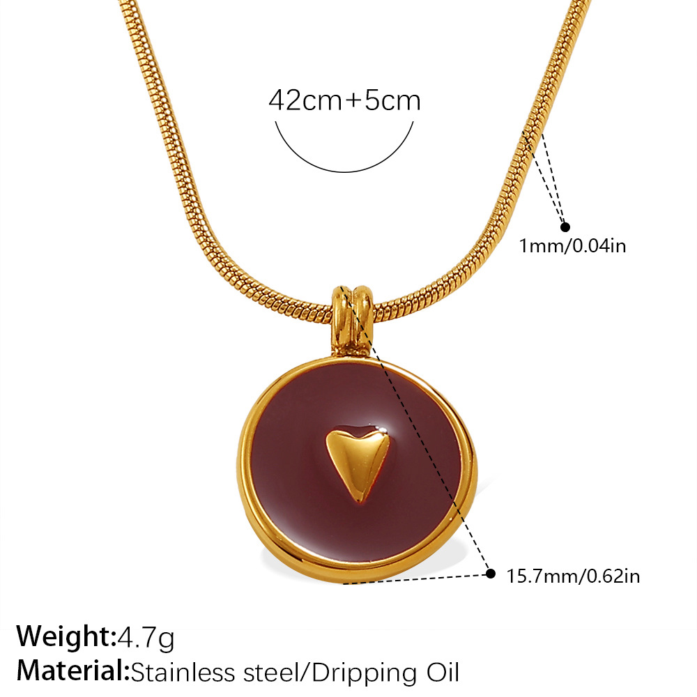 XL794RDG Rode Druppel Olie Gouden Ketting Afbeelding5