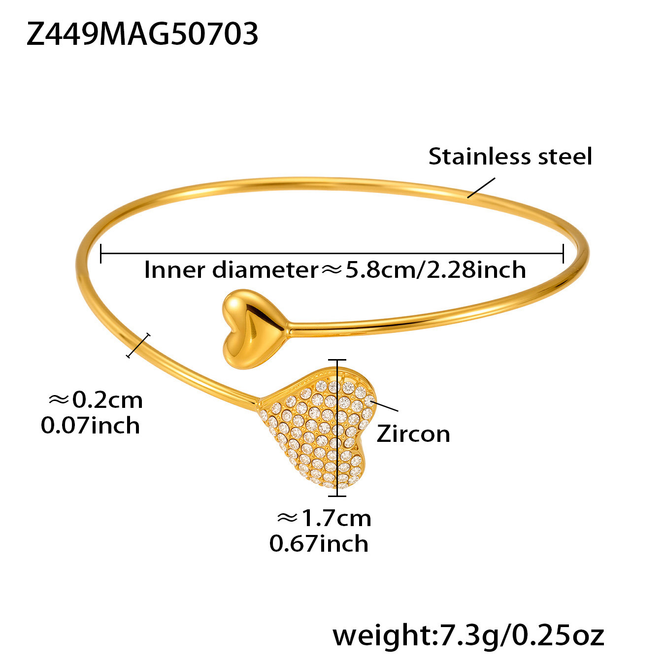 Z449-Gold Zircon Bracelet Picture5