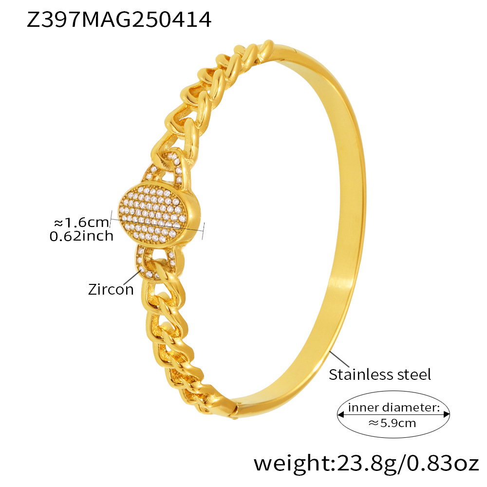 Z397-Golden White Zircon Bracelet 