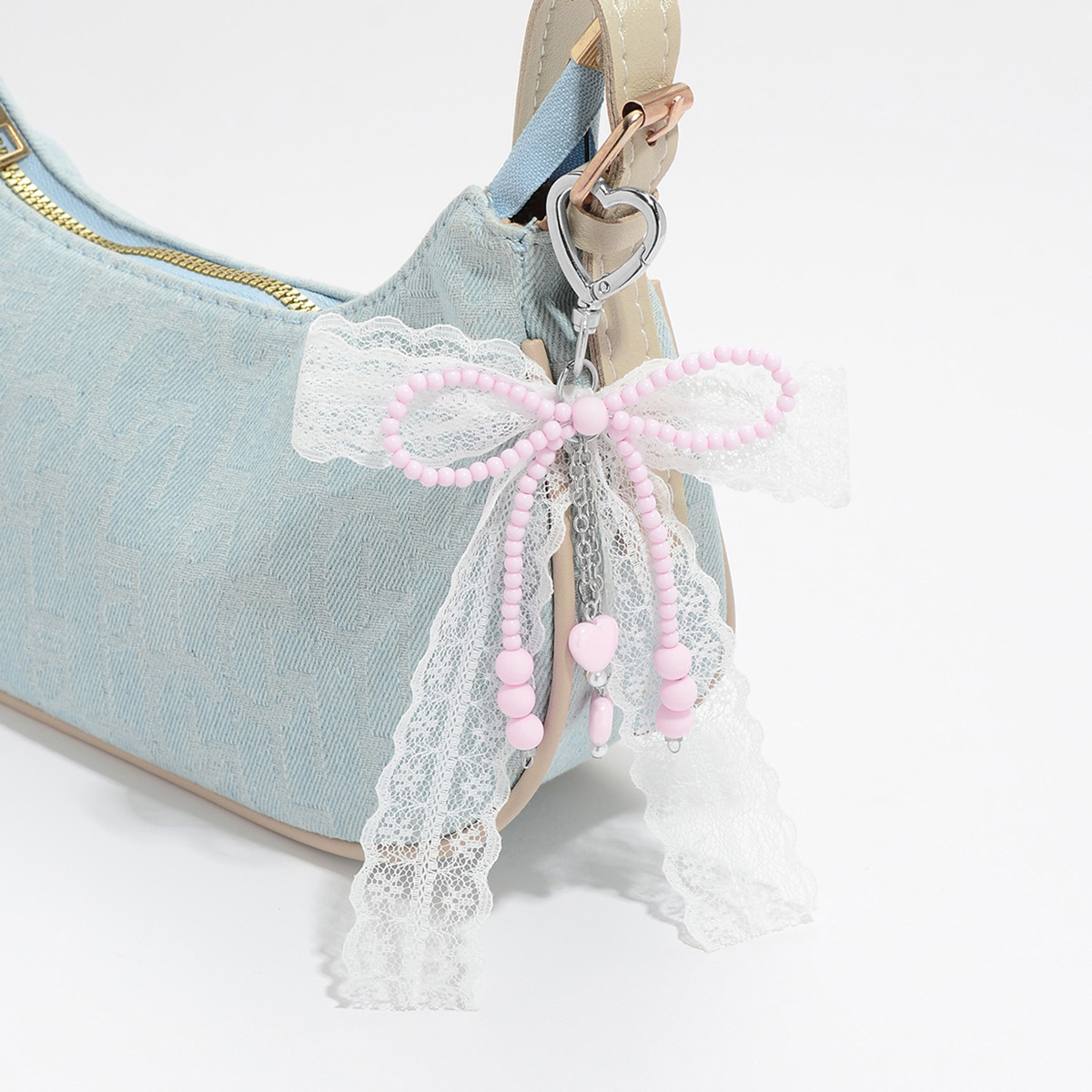 1 Piece Sweet Beaded Bow Knot Bag Charm Picture3