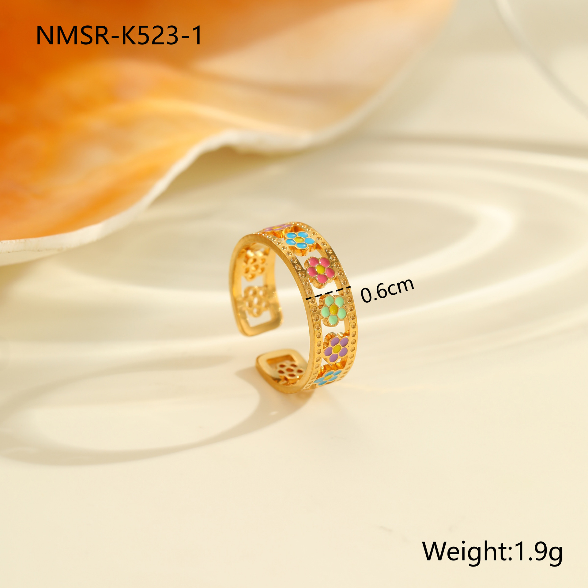 NMSR-K523-1 Colorful Flower Ring/One Size Picture4