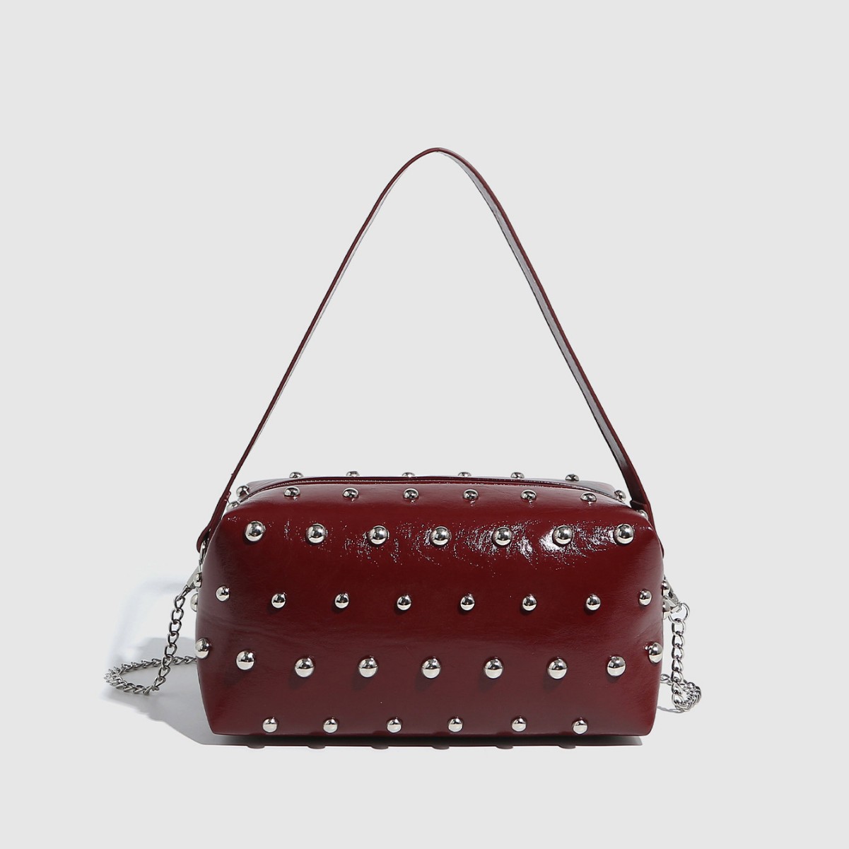 1 Piece Simple Series Punk Rivet PU Women's Handbags