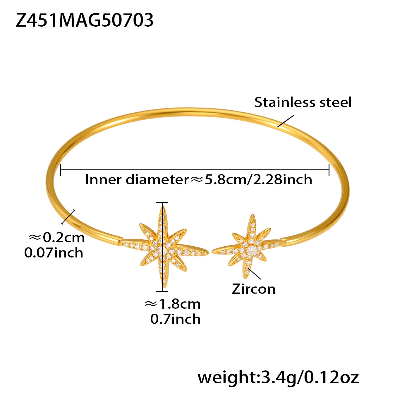 Z451-Gold Zircon Bracelet Picture7