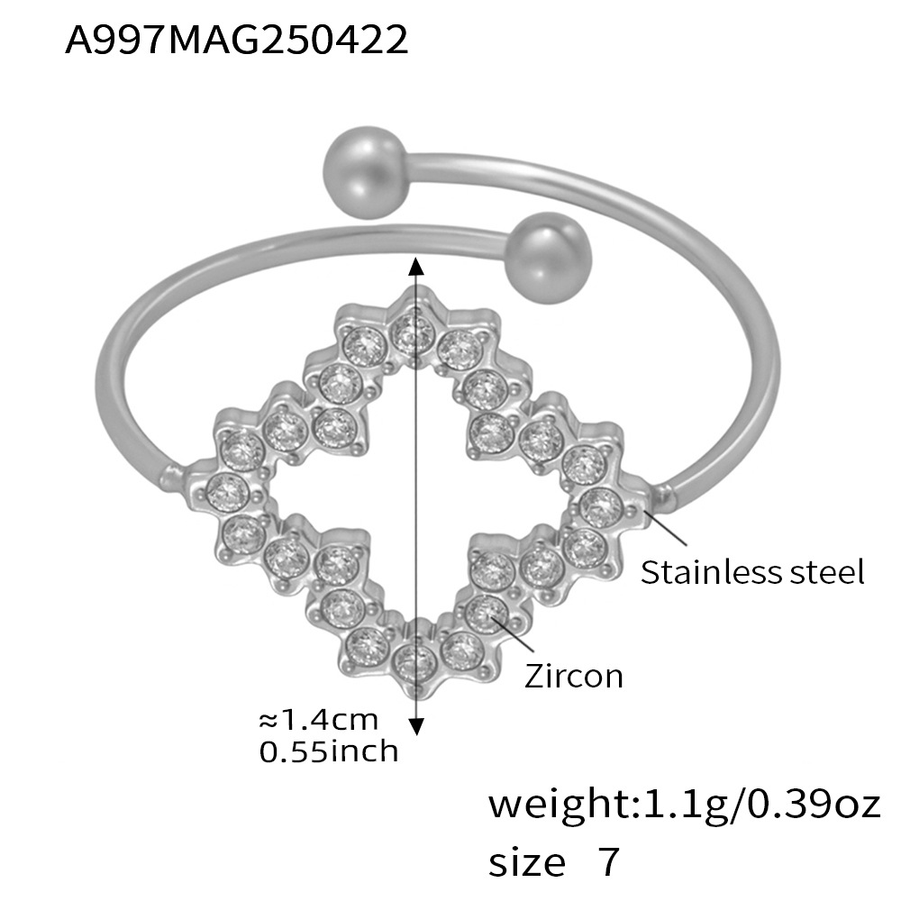 A997-Steel 5A Zirconia Ring/No.7 Picture4