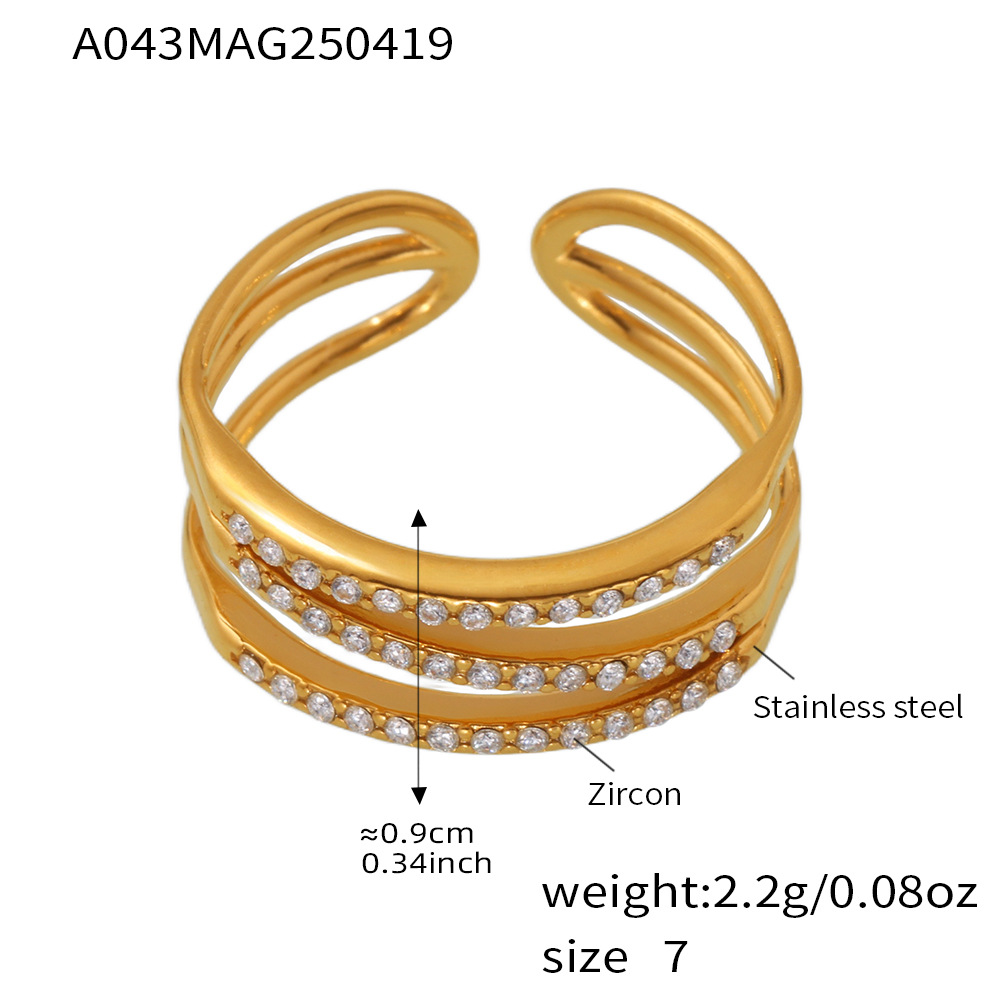 A043-Gold 5A Zircon Ring/No.7 Picture8