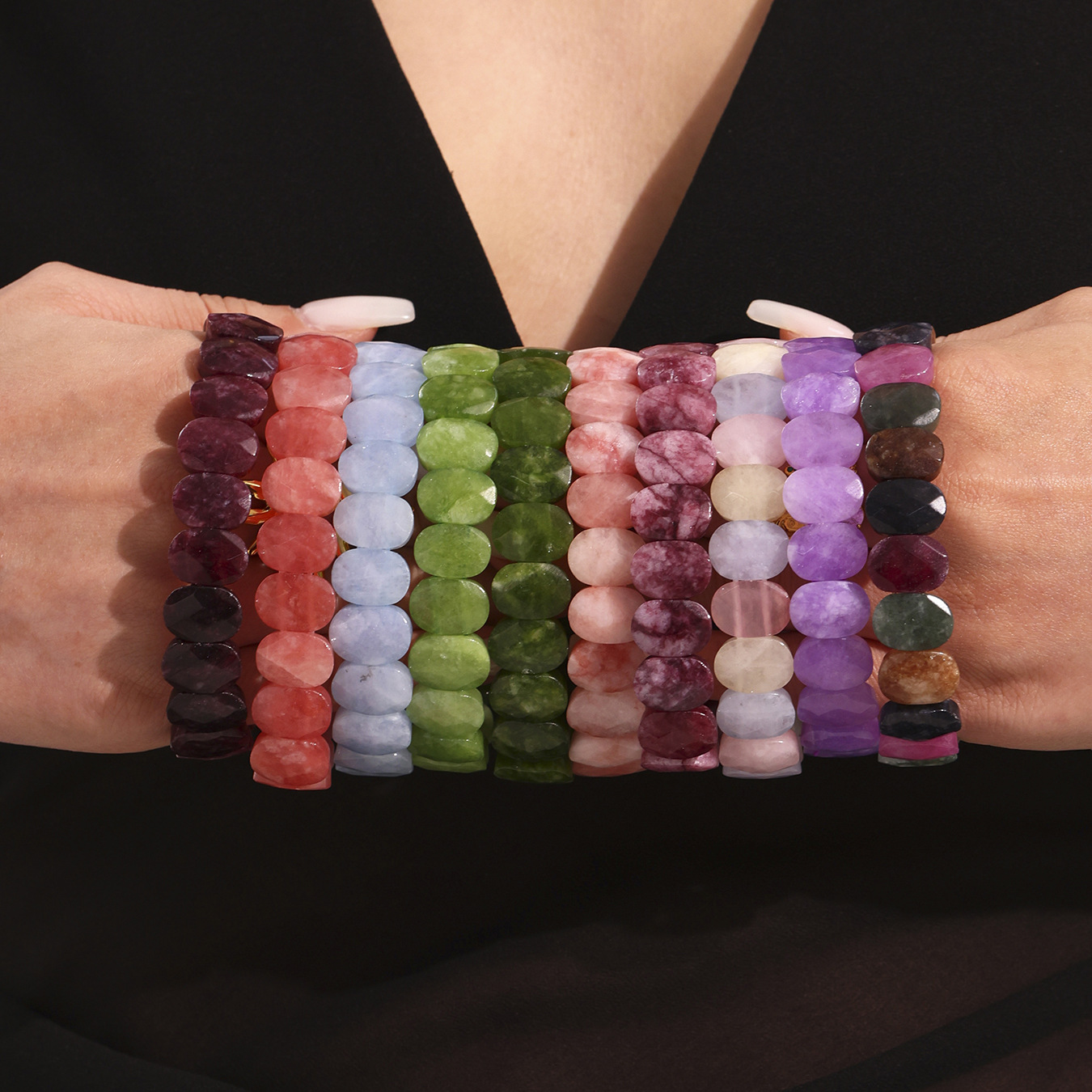 1 Piece Polychrome Beads Natural Stones Women's Beaded Bracelets Picture3