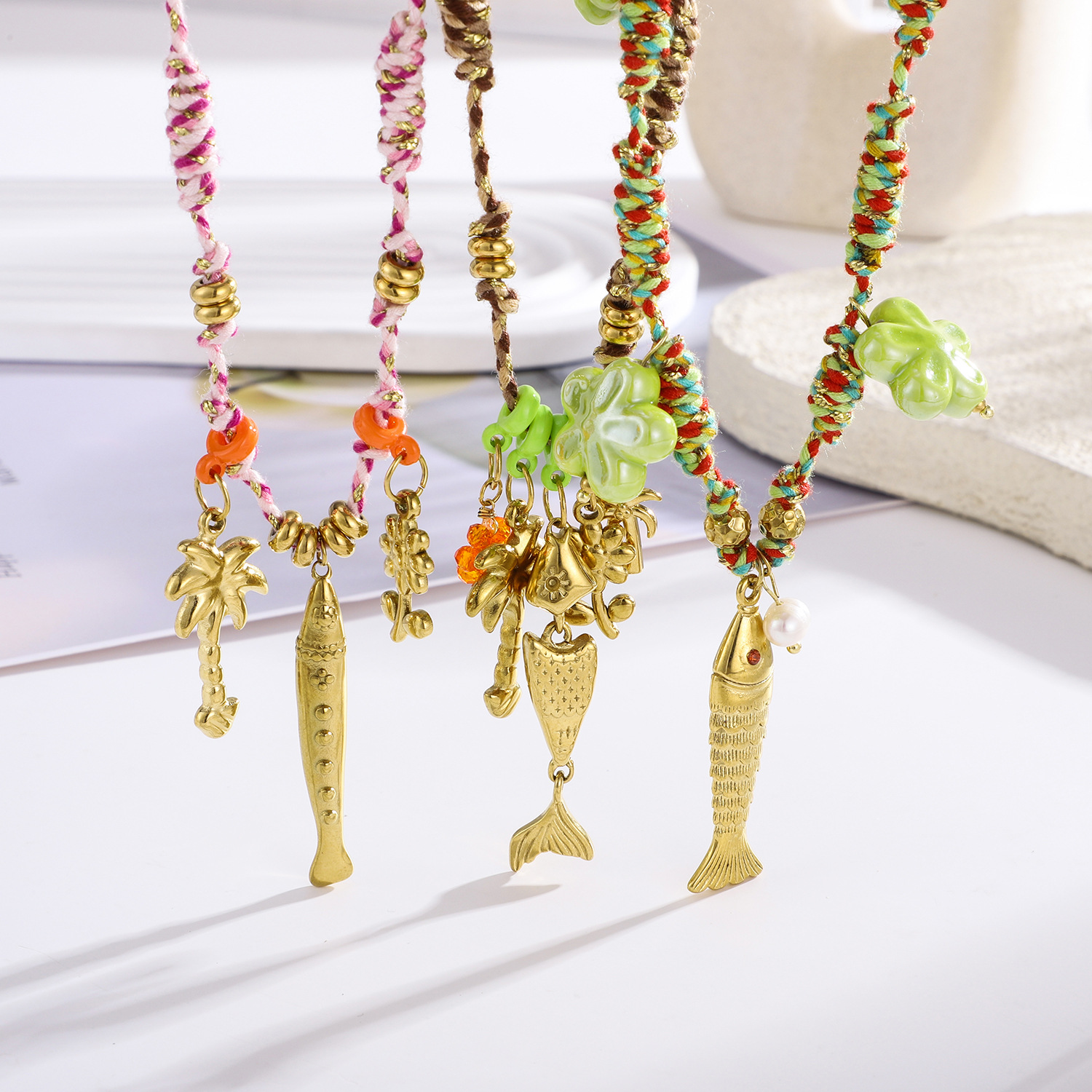 1 Piece Exqusite Fish Stainless Steel Gold Color Women's Pendant Necklaces h5 Picture3