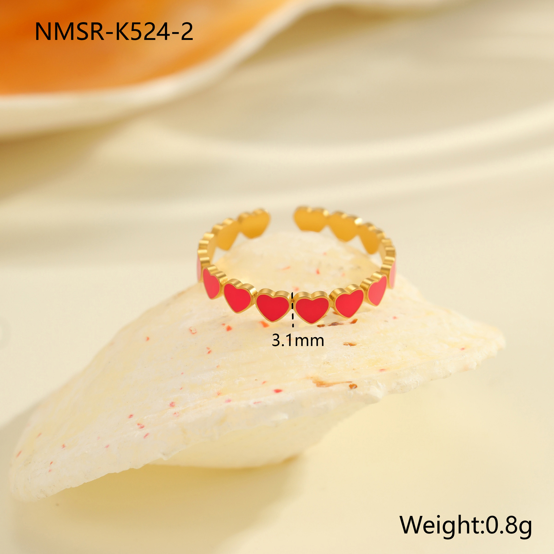 NMSR-K524-2 Red Heart Ring/One Size Picture8