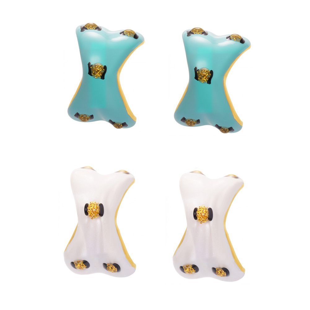 1 Pair Colorful Irregular Shape Stainless Steel Gold Color Women's Stud Earrings h5 Picture8