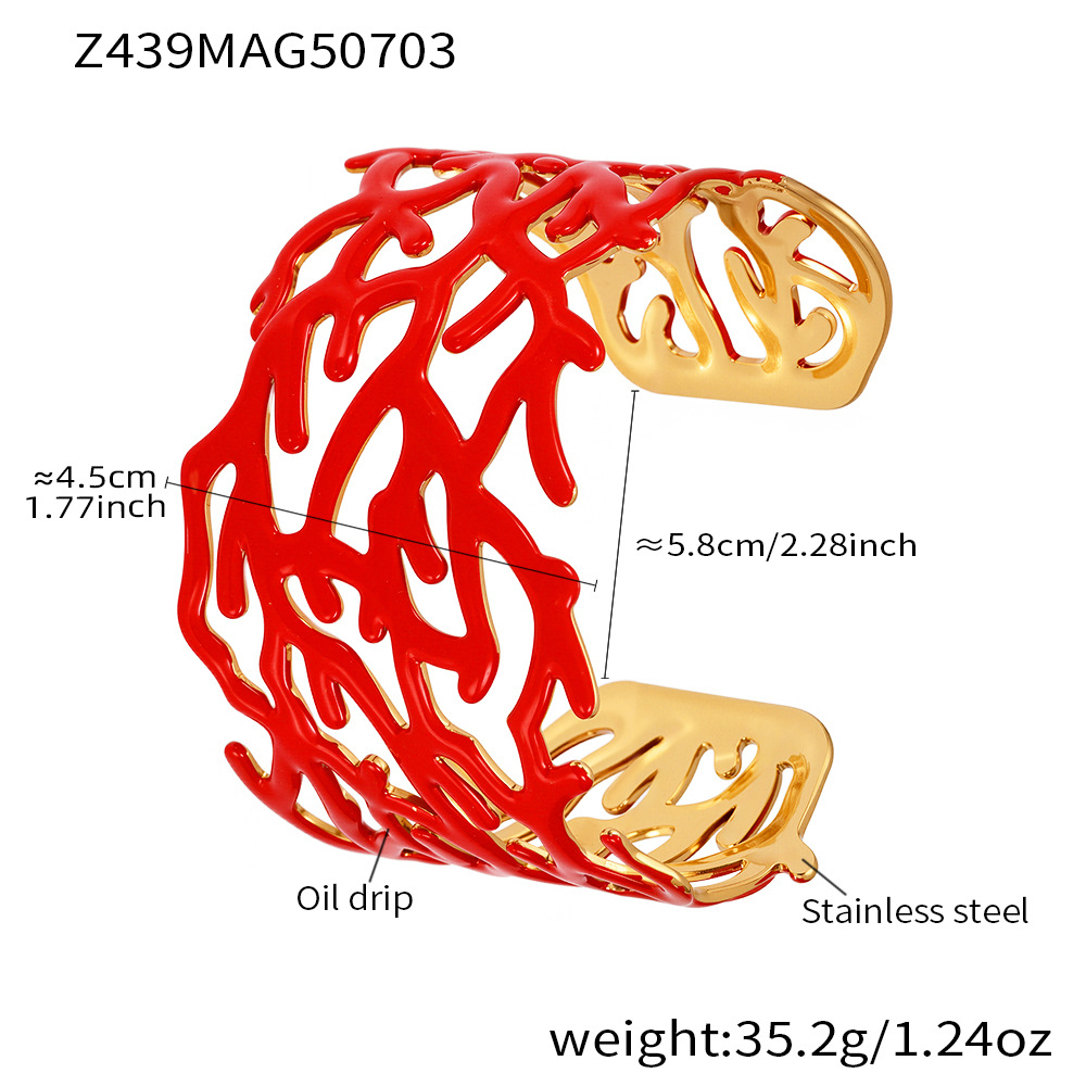 Z439-Golden coral red bracelet Picture2