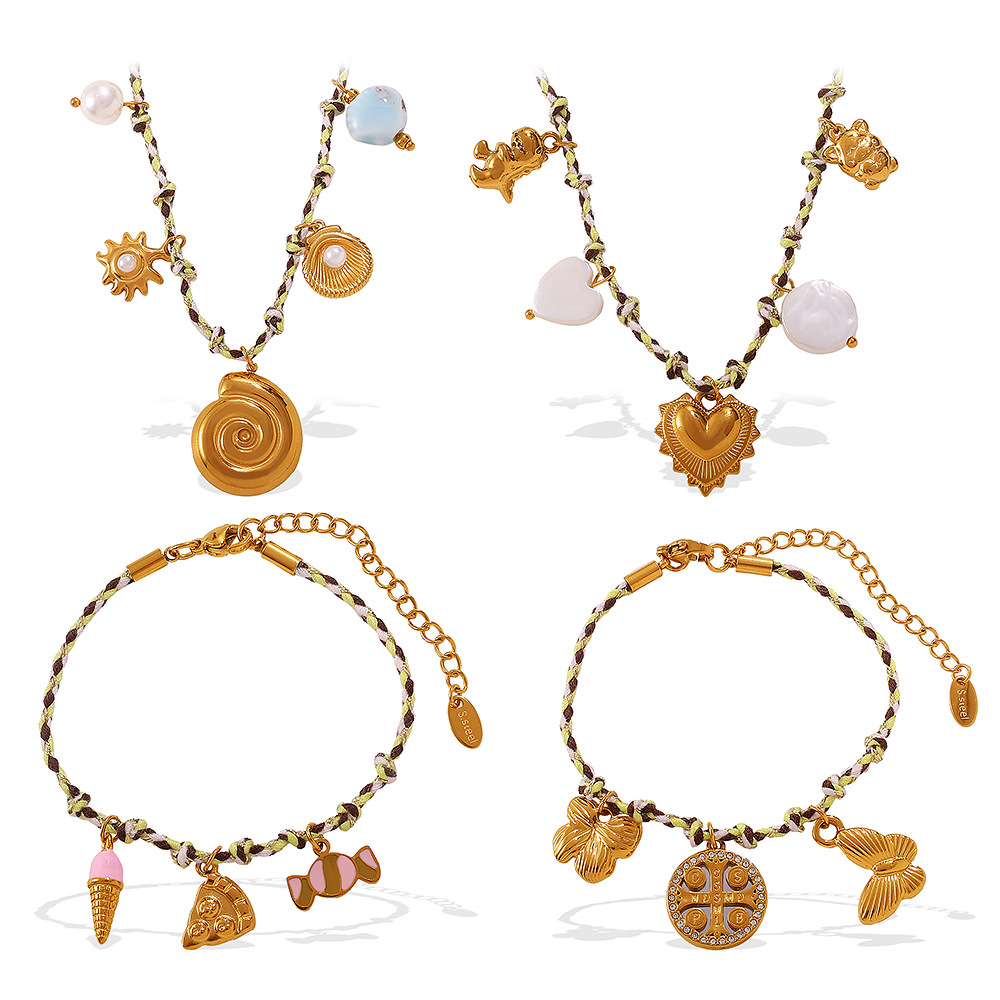 Stainless Steel Gold Color DIY Pendant Necklace Set Picture5