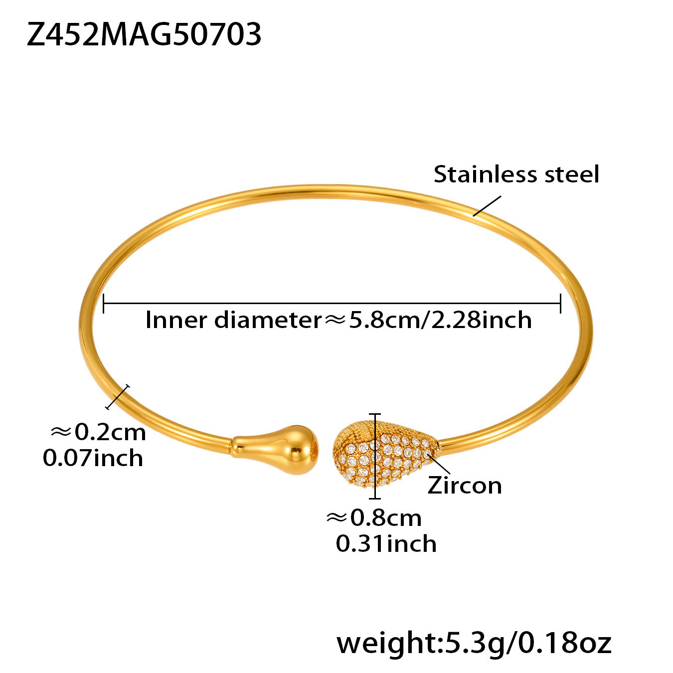 Z452-Gold Zircon Bracelet Picture8