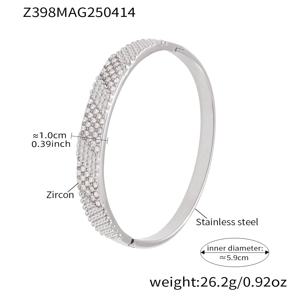 Z398-Steel White Zircon Bracelet Picture2