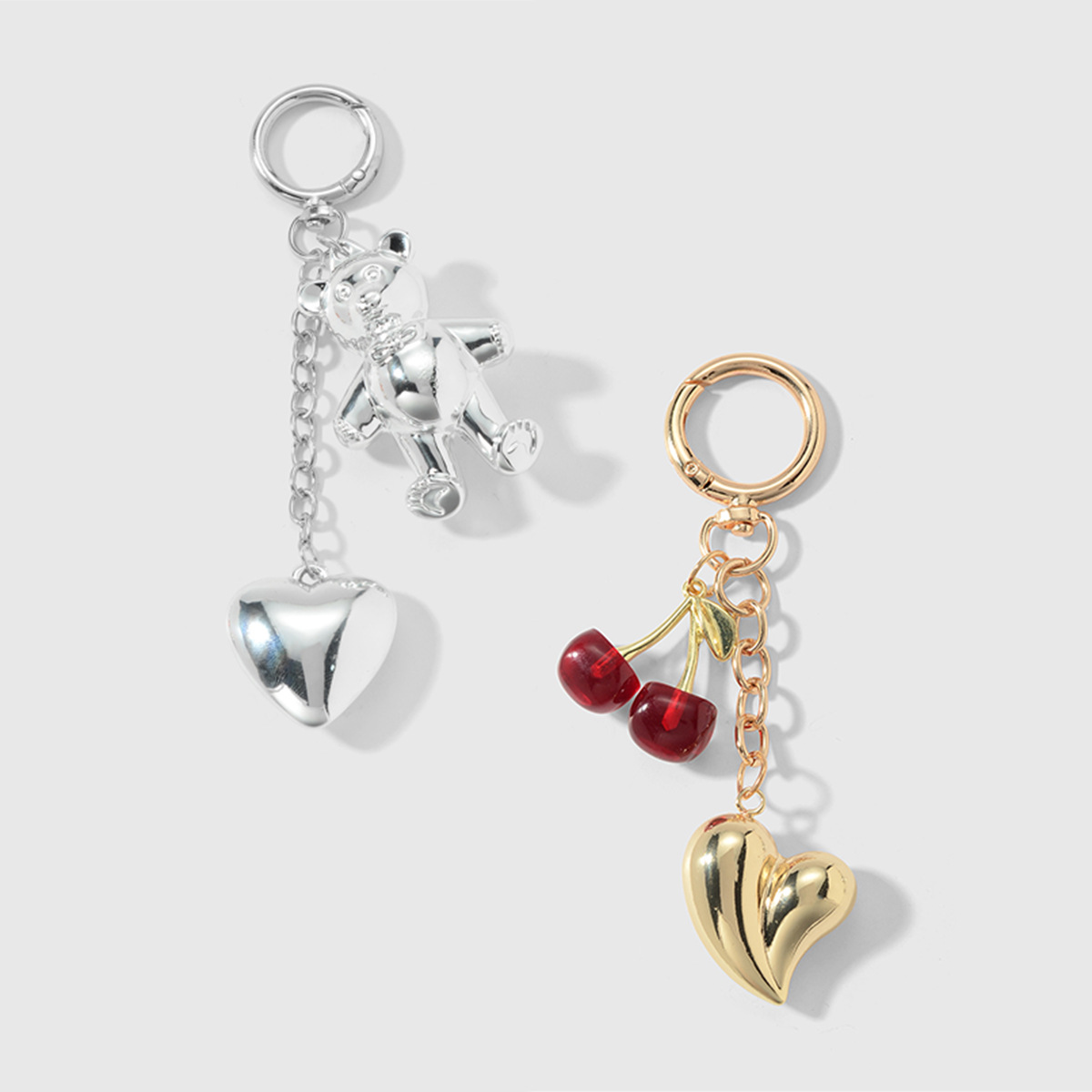 1 Piece Heart Alloy Bag Charm