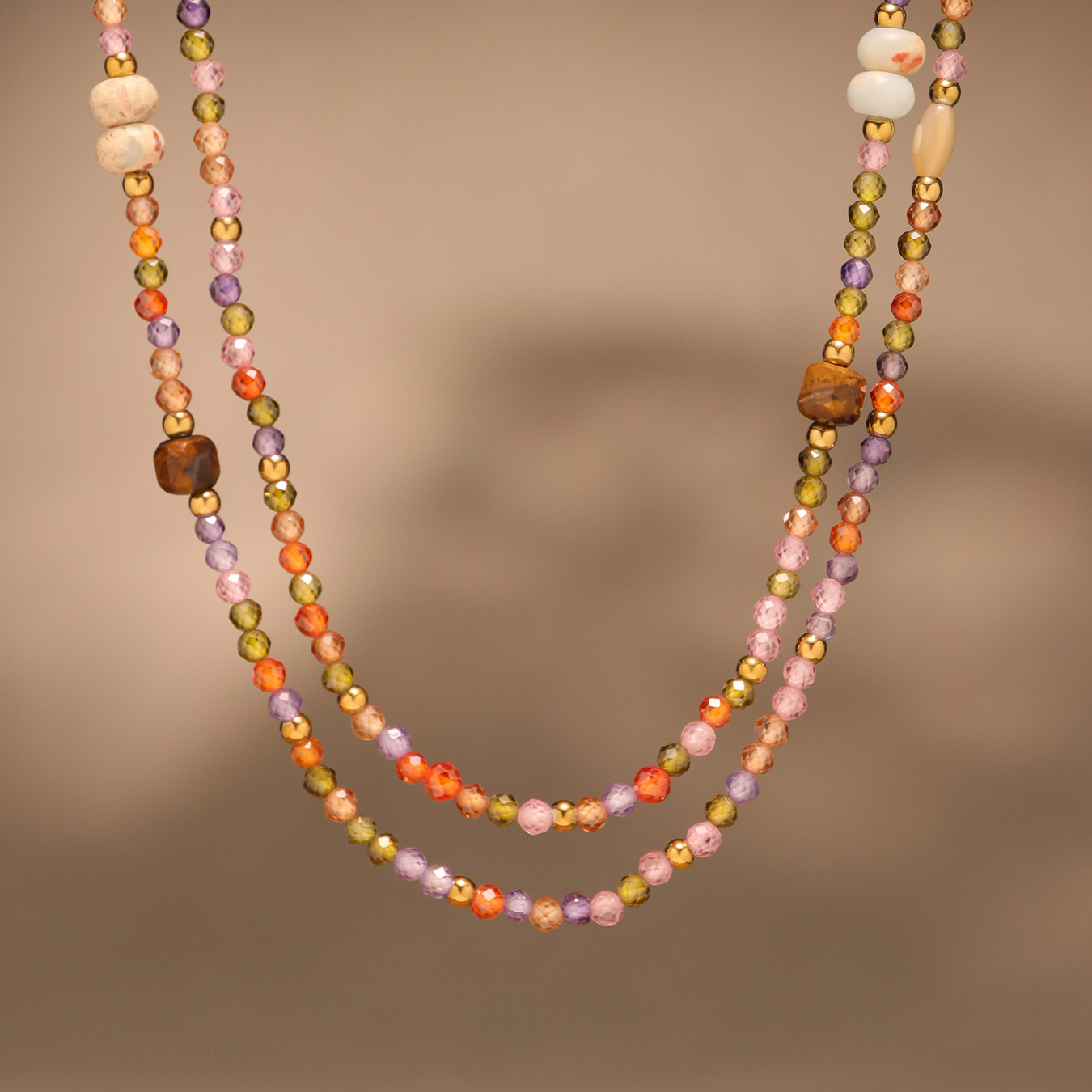 1 Piece Series Colorful Beads Natural Stones Women's Beaded Necklaces Picture5