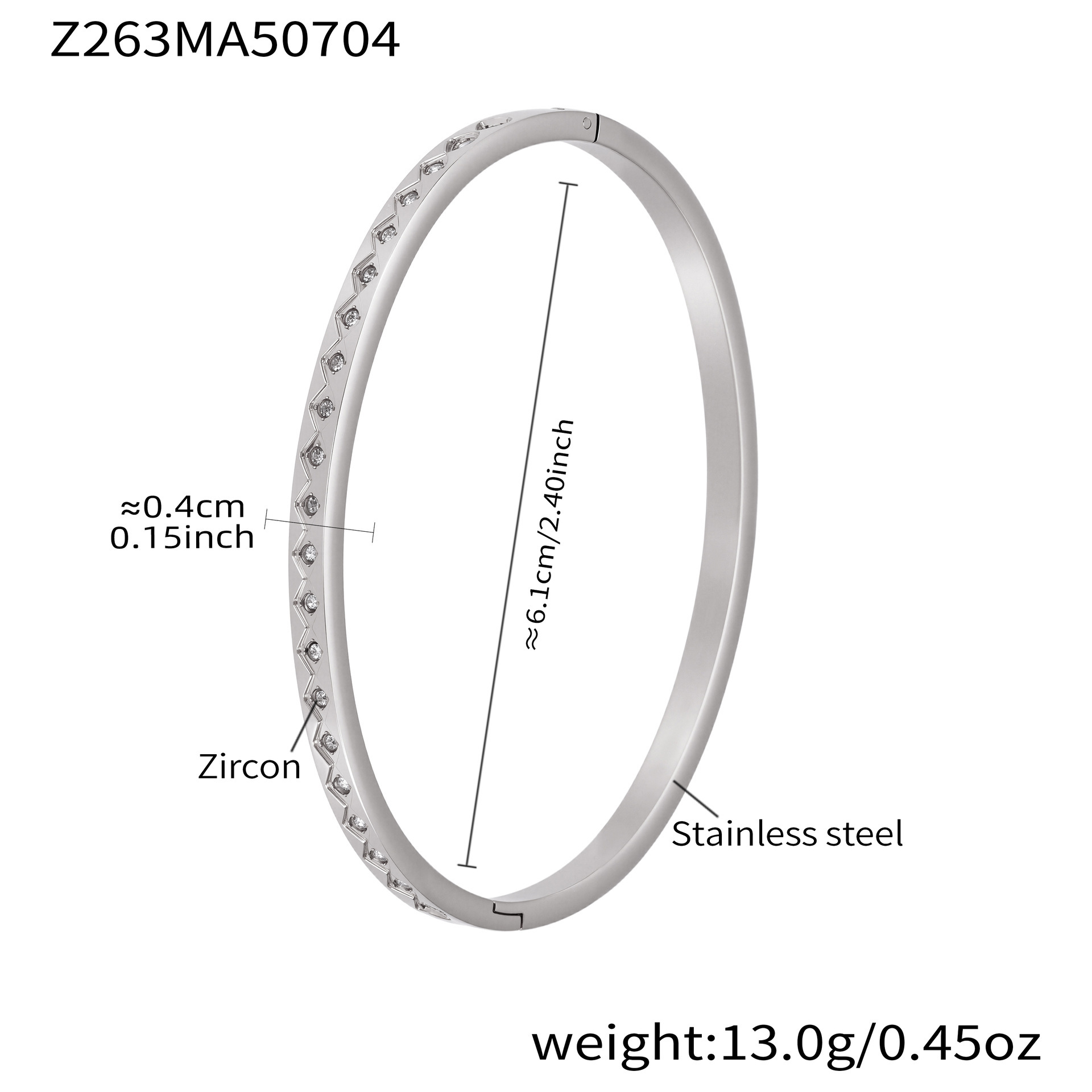 Z263-Steel Color Zircon Bracelet Picture10