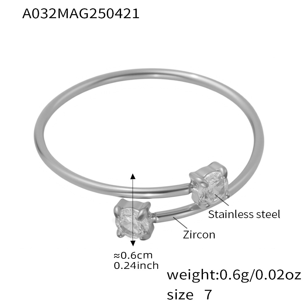 1 Piece Irregular Shape Stainless Steel Gold Color Women's Gemstone Rings 