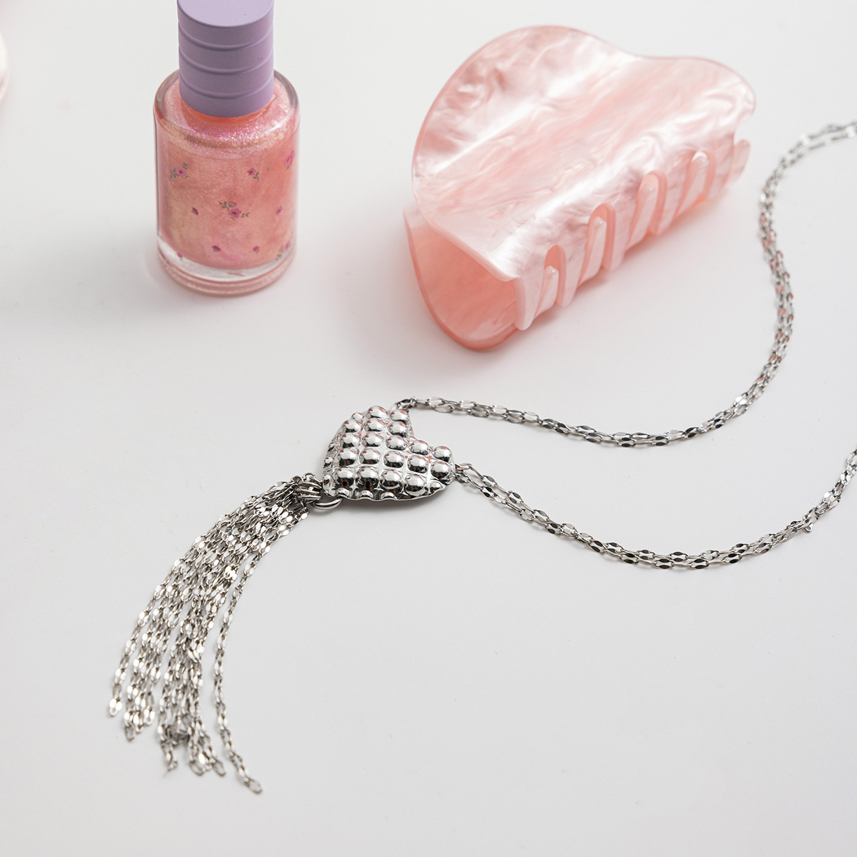 1 Piece Sexy Heart Stainless Steel Silver Color Women's Pendant Necklaces h5 Picture3